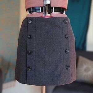 Theory double placket button front wool mini skirt Size 6